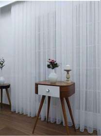 Resim Kırık Beyaz Düz Tül Perde Şantuk Sık Pile 1'e 3 Pile-kırık Beyaz Kırık Beyaz 