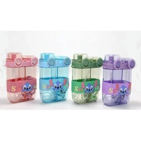 Resim EkoAlışverişDünyam Stitch Çift Bölmeli Pipetli Suluk - Model 1 
