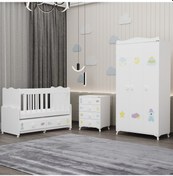 Resim Elegant Yıldız 3 Bebek Odası Takımı - Uykucu Beyaz 