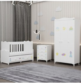 Resim Elegant Yıldız 3 Bebek Odası Takımı - Uykucu Beyaz 