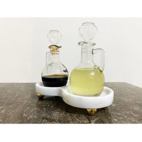 Resim Genel Markalar Doğal Beyaz Mermer Yuvarlak Yağdanlık Standı Şık ve Zarif Tasarım 