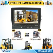 Resim Forklift Kamera Sistemi Reach Truck 2 Kameralı 7 inç Monitörlü Kayıtlı Kamera Seti 