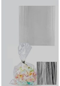 Resim 10cm Poşet Bağlama Teli Gümüş Renk 