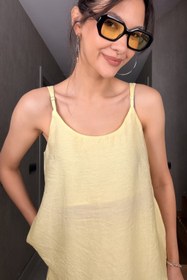 Resim Sarı Askılı Tül Modal Takım - Sarı / 38 