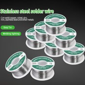 Resim 20G/50G/100G/200G Paslanmaz Çelik Lehim Tel, Düşük Erime Noktası Lehim Tel, Reçine Yardımcı Kaynak-Flux ile, Metal Kaynaklama Sorunlarını Geliştirir, DIY Ev Aleti Onarımı için Uygun, Paslanmaz Çelik, Bakır Demir Malzemesi, Pil Olmadan 