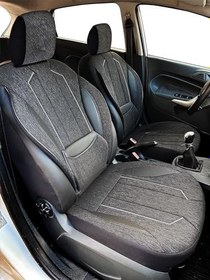 Resim Minderland Axiom Comfort Serisi - Volvo S40 ile uyumlu Koltuk Kılıfı, Keten/Siyah 