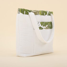 Resim Bebek Bakım Çantası - Beyaz Petek - Palmiye Yaprakları 