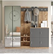 Resim Robinhome Robin Home Lora Vestiyer Portmanto Ayakkabılık Çam-Antrasit 