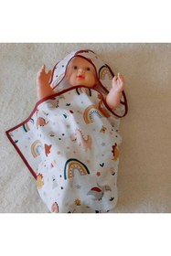 Resim NVSisters % 100 Pamuk Dinazor Baskılı Müslin Bebek Kundak & Bornoz 100x100 