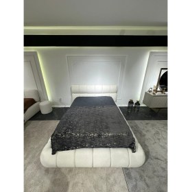 Resim Cozze Mobilya Puffy Bukle Kumaş Yumuşak Dolgulu Başlıklı Bazalı Karyola 
