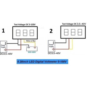 Resim 0.28 Inch Dc 0-100v Mini Digital Voltmetre 3 Kablolu Dc 