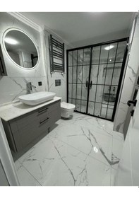 Resim Nokta Duşakabin Teknesiz Cam Duşakabin 2 Sabit 2 Sürgülü Karolaj Desenli Kd112 Şeffaf 