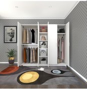 Resim Kenzlife gardırop 5 kapaklı kapılı 200 lilyum byz gardolap dolap 