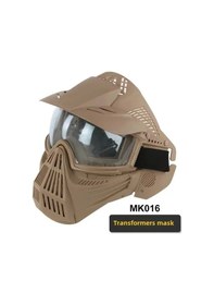 Resim Shineyee Land Leopard Marka Pc Malzeme Taktik Maske - Outdoor Cs Savaş Ve Bisiklet Koruması, Güneş Engeli Yeşil Lensli Çok Renkli 