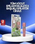 Resim AyrStore 3 Başlıklı Yüz ve Vücut Tüy Temizleme Cihazı Pembe 