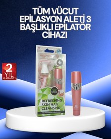 Resim AyrStore 3 Başlıklı Yüz ve Vücut Tüy Temizleme Cihazı Pembe 
