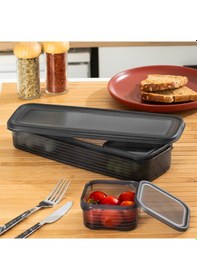 Resim Porsima 4369 Freshlock Vakumlu Kahvaltılık Çok Amaçlı Saklama Kabı Kahvaltı Seti Füme 