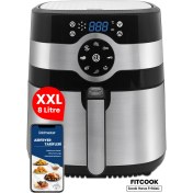 Resim Goldmaster Fitcook 8 Litre Inox Geniş Hazneli Xxl Dokunmatik Yeniden Isıtma Fonksiyonlu Airfryer Sıcak Hava Fritözü 