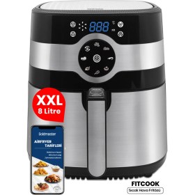 Resim Goldmaster Fitcook 8 Litre Inox Geniş Hazneli Xxl Dokunmatik Yeniden Isıtma Fonksiyonlu Airfryer Sıcak Hava Fritözü 