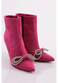 Resim Dgn 5735-424 Gümüş Fiyonk Tokali Kadin Topuklu Bot 5735-424-R0507 Fuşya 