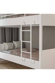 Resim tino furniture Çift Katlı Metal Ayaklı Tokyo Ranza Genç Odası Çocuk Odası 90x190 