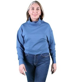Resim Kadın 2 İplik Degaje Yaka Sweatshirt Karışık 