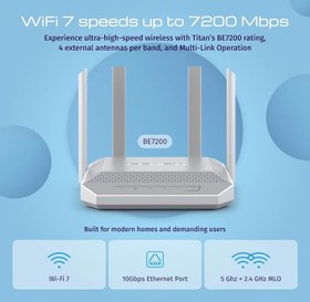Resim Keenetic Titan BE7200 Wi-Fi Mesh Ebeveyn Kontrol Fiber VPN Router 1x10Gbit/s 1x2.5Gbit/s 4x1Gbit/s USB3.2 USB2.0 KN-1812 