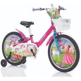 Resim Corelli Lovely Kız Çocuk Bisikleti V 20 Jant Pembe Kırmızı Çok Renkli 