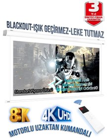 Resim GÖLGE STOR En200cm Boy180cm Projeksiyon Perdesi Motorlu Yeni Akıllı Kumaş Blackout-ışık Geçirmez 4k 8k Hd 