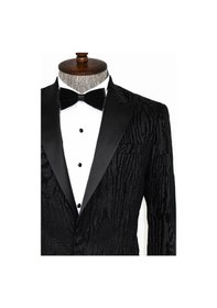 Resim Wessi Slim Fit Zebra Desen Erkek Smokin Ceketi - Siyah 