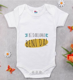 Resim Bk Kids Darlama Beni Tasarımlı Beyaz Bebek Body Zıbın-1 Çok Renkli 