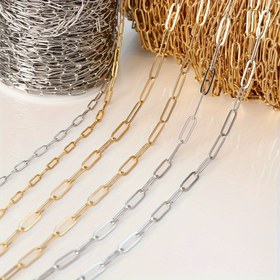 Resim MINGXUAN 2M Paslanmaz Çelik Toplu Bağlantı Zincirleri, Kendin Yap Takı Yapımı İçin Düz Kare Bağlantı Zinciri, Erkekler ve Kadınlar İçin Moda Kolye Zinciri 