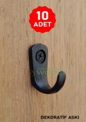 Resim sywoods Küçük Askı Siyah Dekoratif Tekli Bijuteri Askılık Aksesuarı 10 Adet 