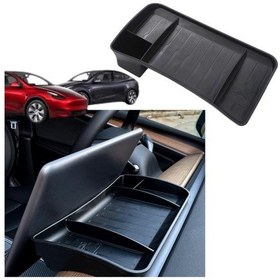 Resim Tesla Model Y / Model 3 Mıknatıs Tutuculu Ekran Arkasına Takılan Düzenleyici, Siyah Renk 