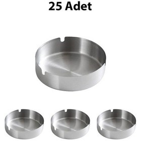 Resim 25 Adet Çelik 8 Cm Kafe Restaurant Lokanta Yuvarlak Kül Tablası Küllük 