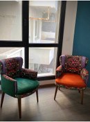 Resim WATERYBROOK 2 Adet Etnik Desen Berjer - Tekli Koltuk - Etnik Desen - Ahşap Ayak 