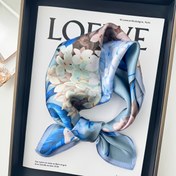 Resim Kadınlar için %100 İpek Eşarp - 53.01cm Yumuşak Pastel Mavi Pembe Bej Desenli Kare Şal, Açık Turkuaz & Lüks Atletik, Şık Boyun Sarma Düğünlerde Partiler Günlük kullanım (Esnek Olmayan Sadece Kuru Temizleme) Saf Tütü İpeği 