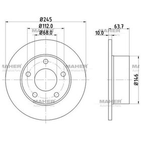Resim MAHER 3737 Fren Diski Passat A6 Superb 97-04 Arka 245Mm 