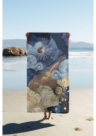 Resim Dijital Baskı Plaj Deniz Havlusu Modern Desenli Peştamal 80x160 Cm Hvl0057 Renkli 