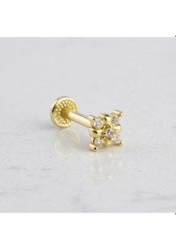 Resim Glorria Altın Yonca Tragus Piercing Sarı 
