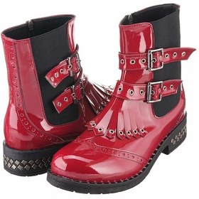 Resim 41-42-43-44 Numara M.f1825 Rugan Kırmızı Sıcak Astar Kauçuk Esnek Taban Şık Tasarım Özel Seri Büyük Numara Kadın Bot Kırmızı Rugan 