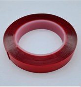 Resim Çift Taraflı Bant 20mm 5mt Kırmızı Şeffaf Unıversal Cc Siyah 