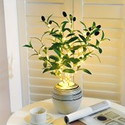 Resim 1 adet 30 LED Yapay Sahte Zeytin Dalı Ağacı Işığı, Plastik, Çok Renkli, Pil ile Çalışır, Anahtar Kontrolü, Pil Olmadan, Metalik Tel ile, Yeni Yıl, Doğum Günleri, Tatil Dekoru için 