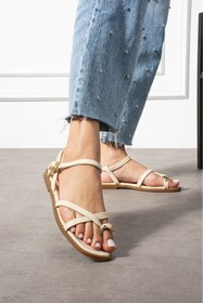 Resim Genel Markalar Nordi Bej Cilt Kemerli Sandalet 