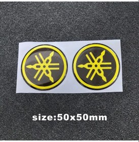 Resim Vkemall Yamaha Motosiklet Yakıt Tankı Dekoratif Işıklı Yumuşak Jeli Sticker Seti Sarı - 2 Adet 