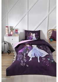 Resim Özdilek Frozan Nature Tek Kişilik Disney Lisanslı Lastikli Fitted Çarşaf Kapitone Çocuk Nevresim Tak 