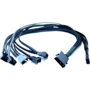 Resim 5 Port Fan Çoklayıcı Kablo 4 Pin Molex Fan Uzatma Fan Çoklayıcı Molex - 5 x 3/4-Pin Pwm Kablo 