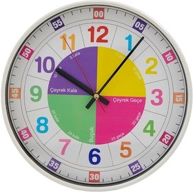 Resim Klik Slim Öğretici Çocuk Odası Saati - 30 Cm Çok Renkli 