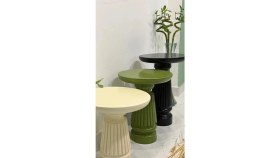 Resim Simillo Home & Living Wood Renkli 3’lü Set Mantar Yan Sehpa Fiskos Çiçeklik Decorative 