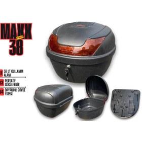 Resim DELİBALTA MOTOSİKLET ÇANTA 38 LT KIZAKLI SIRT DAYAMA VE PLAKALIK HEDİYE 